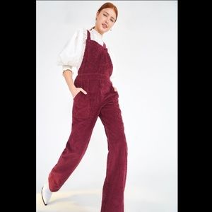 Farm rio burgundy corduroy overalls